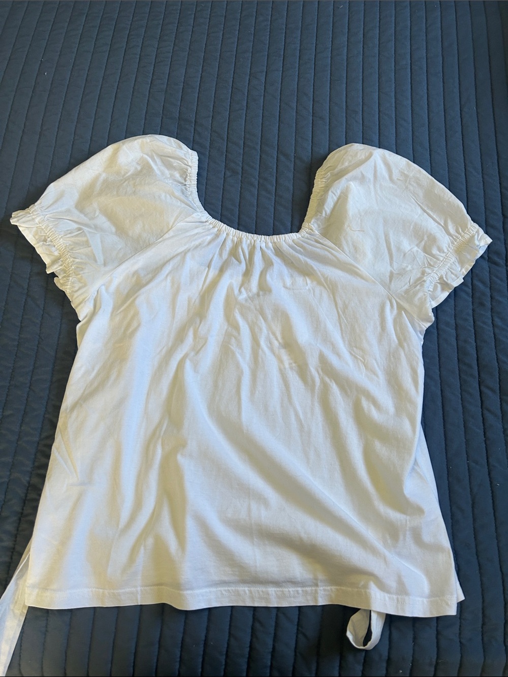 J. Crew White Puff-Sleeve Cotton Top